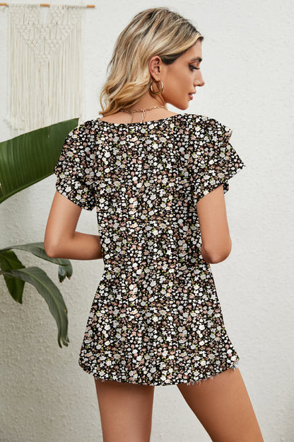 She Wears Glory™ — Abide in Grace V-Neck Short Sleeve Blouse - She Wears Glory Beverly Hills