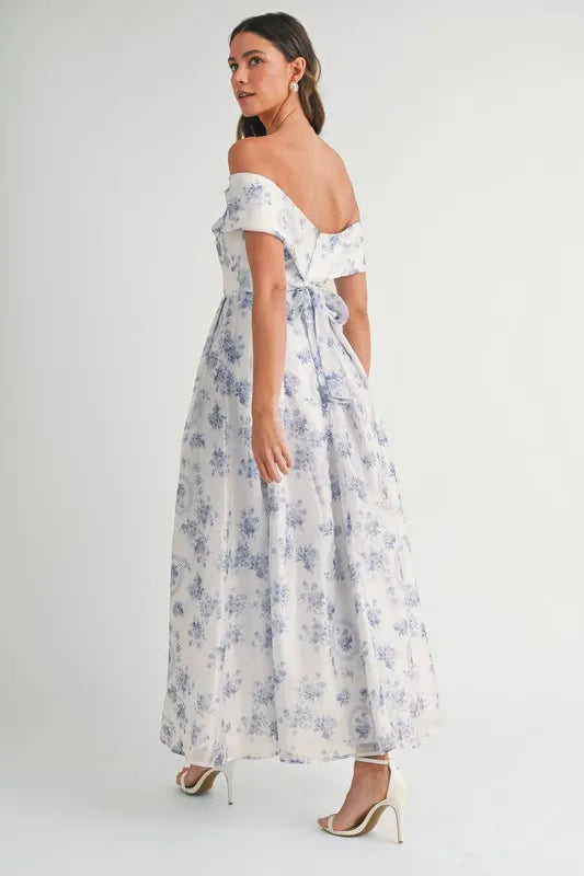 She Wears Glory Floral Printed Off Shoulder Maxi Dress - She Wears Glory Beverly Hills