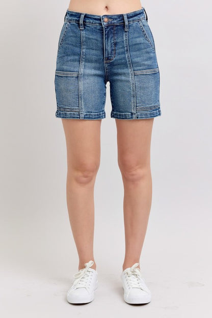 She Wears Glory™ “Sanctified Strength” High Rise Denim Shorts - She Wears Glory Beverly Hills