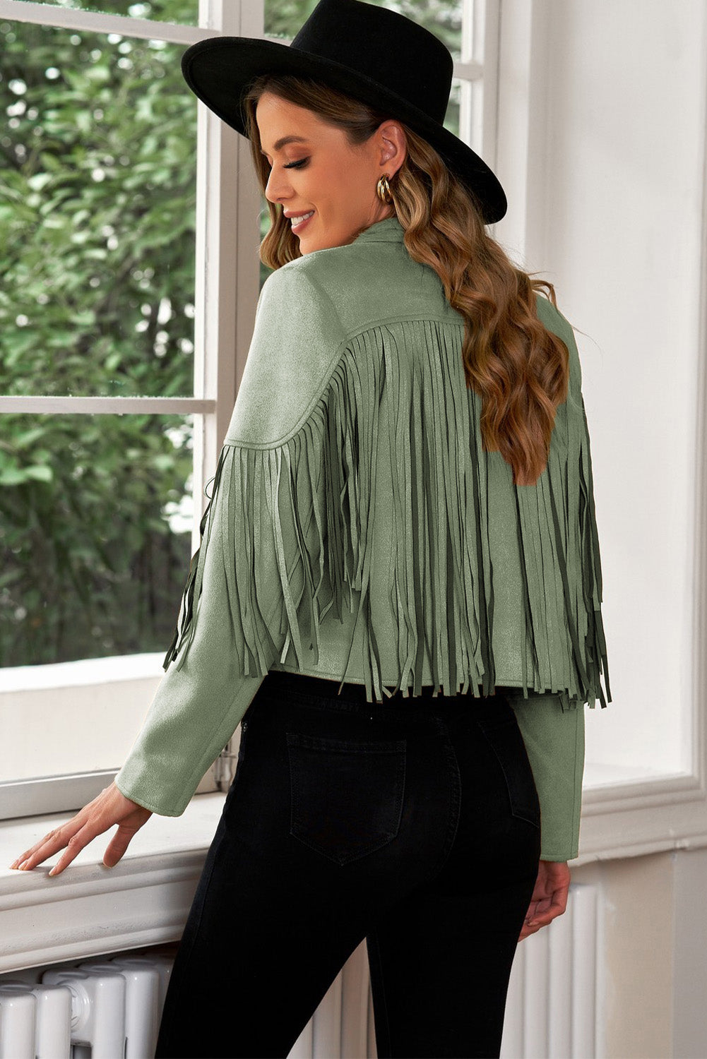 She Wears Glory “Set Apart” Fringe Trim Cropped Blazer - She Wears Glory Beverly Hills