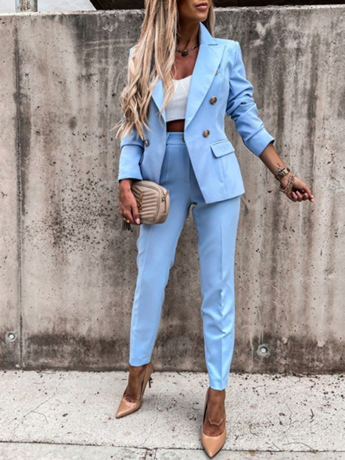 She Wears Glory “Governed by Grace” Two-Piece Blazer & Pants Set - She Wears Glory Beverly Hills