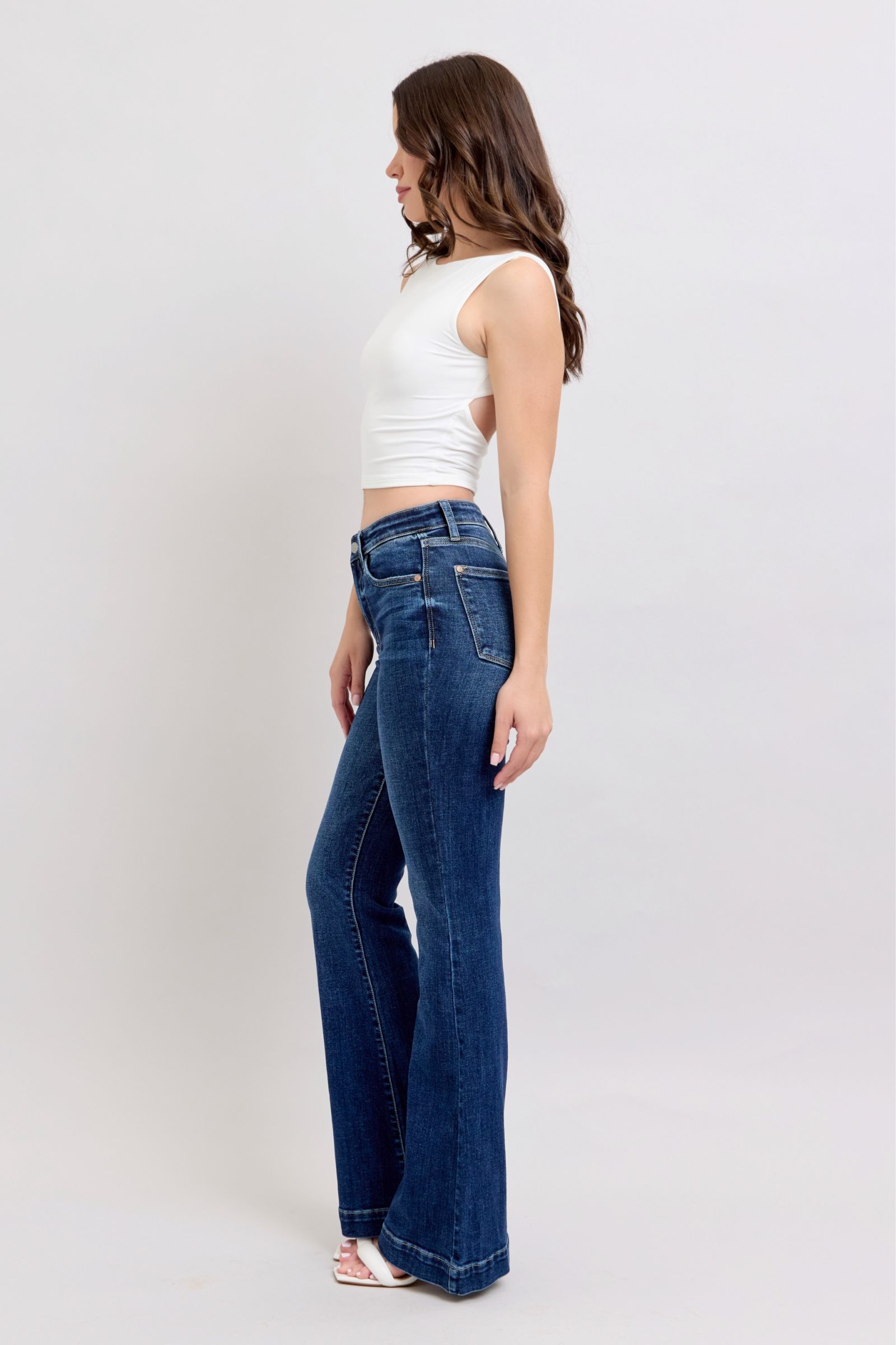 She Wears Glory™ “Covenant Confidence” High-Rise Flare Jeans with Pockets - She Wears Glory Beverly Hills