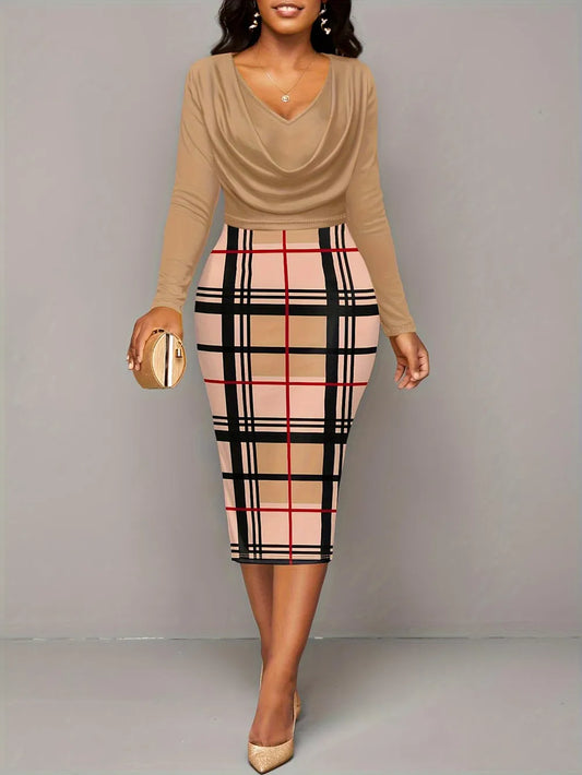 She Wears Glory “Tabitha” Plaid Long Sleeve Mini Dress — Plus Size Grace Edition - She Wears Glory Beverly Hills