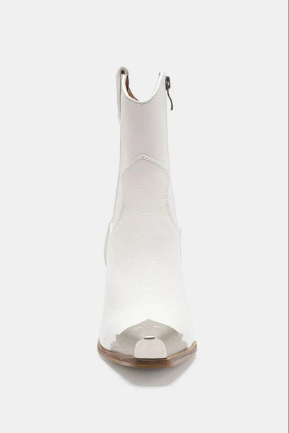 She Wears Glory™ Esther’s Stand Metal Toe Block Heel Boots - She Wears Glory Beverly Hills