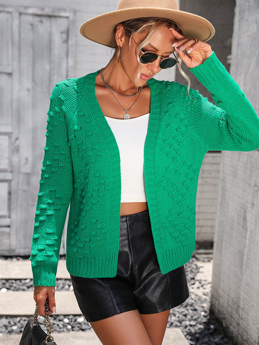 She Wears Glory “Martha” Open Front Ribbed Cardigan - She Wears Glory Beverly Hills