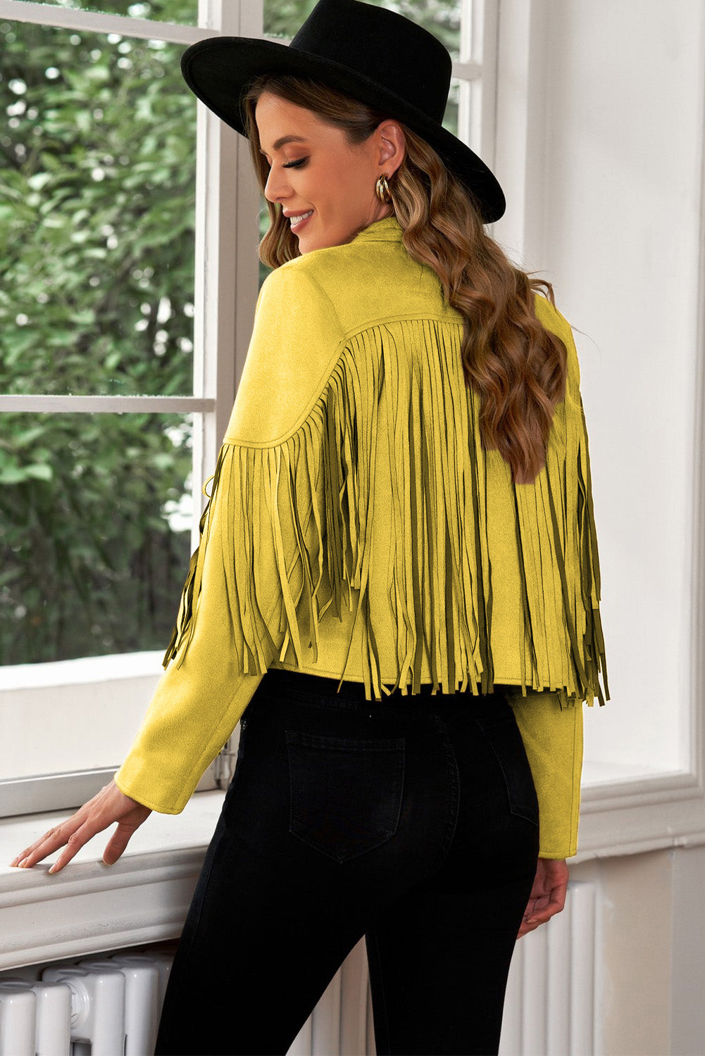 She Wears Glory “Set Apart” Fringe Trim Cropped Blazer - She Wears Glory Beverly Hills