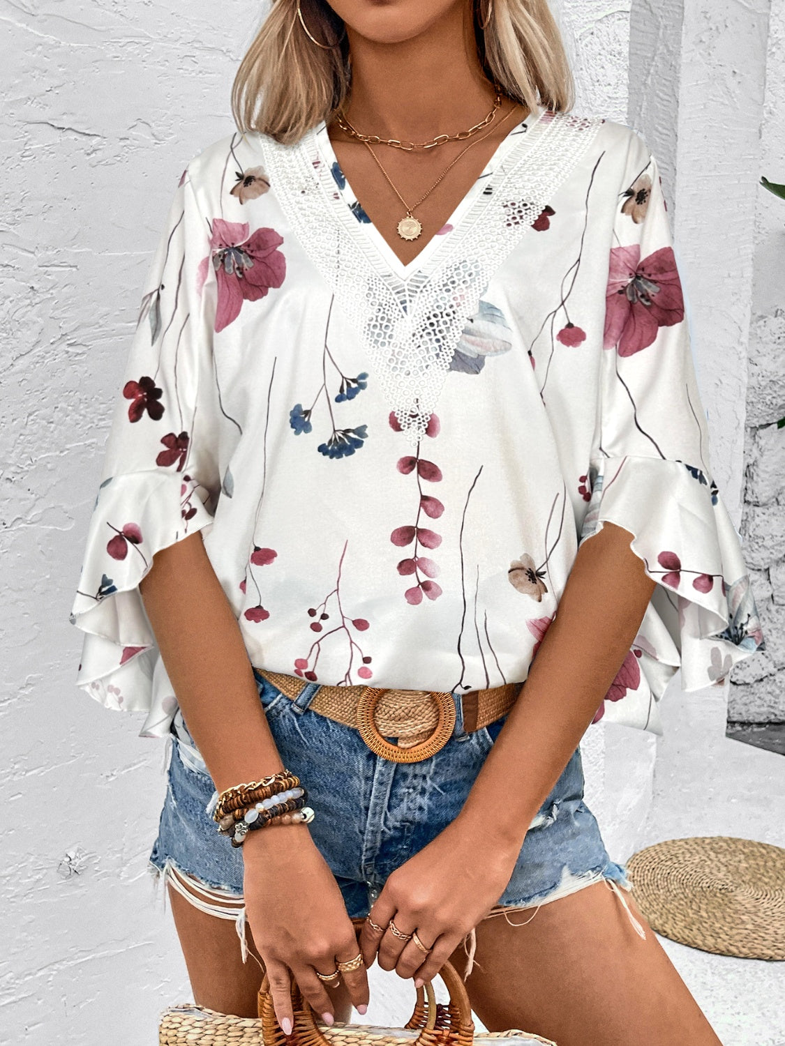 She Wears Glory — Honeyed Grace Ruffle Blouse - She Wears Glory Beverly Hills