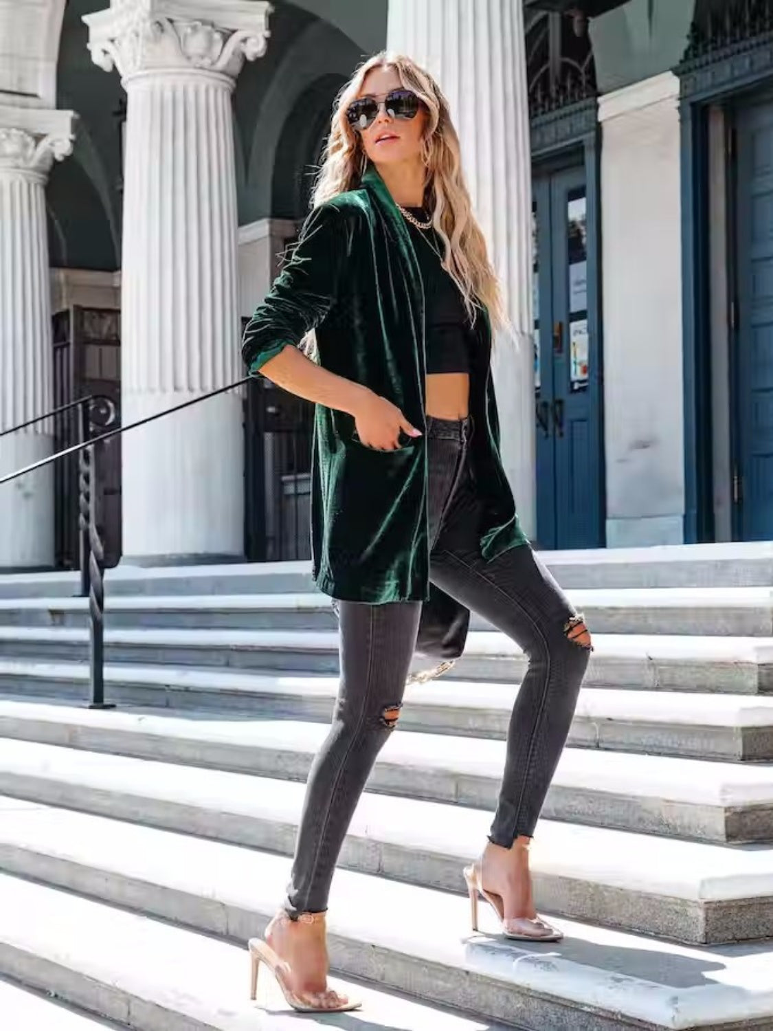 She Wears Glory “Mantle of Dominion” Luxe Button-Up Blazer - She Wears Glory Beverly Hills