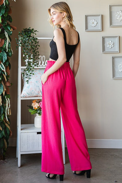 She Wears Glory™ “Walk of Purpose” Front Tie Paperbag Waist Pants - She Wears Glory Beverly Hills