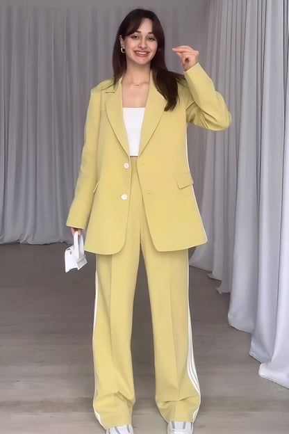 She Wears Glory “Running with Royalty” Two-Piece Power Stripe Set - She Wears Glory Beverly Hills