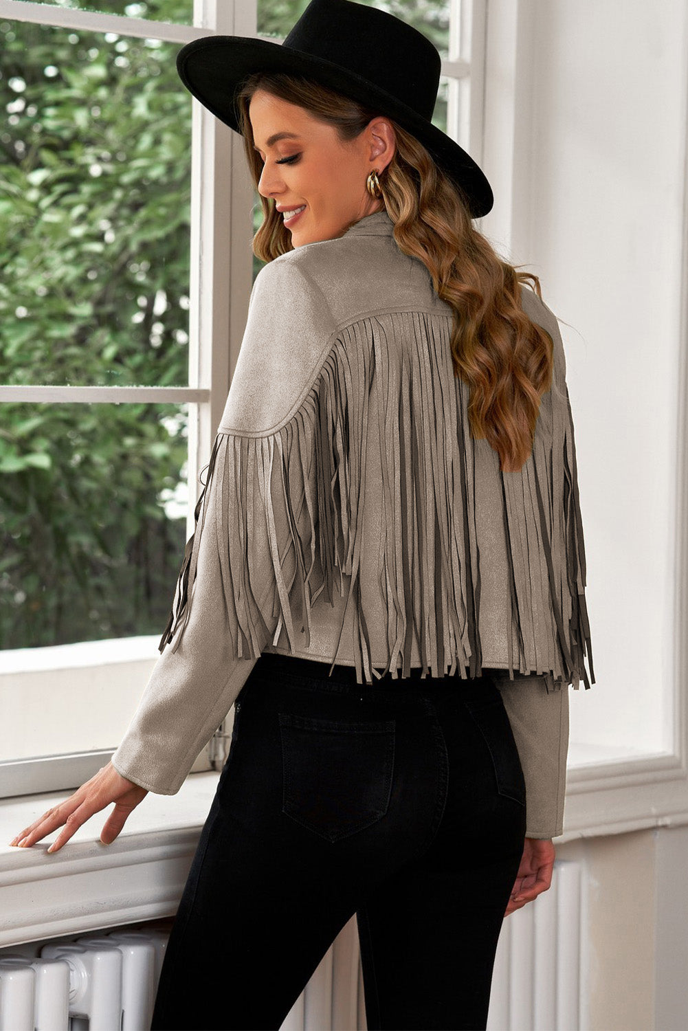She Wears Glory “Set Apart” Fringe Trim Cropped Blazer - She Wears Glory Beverly Hills