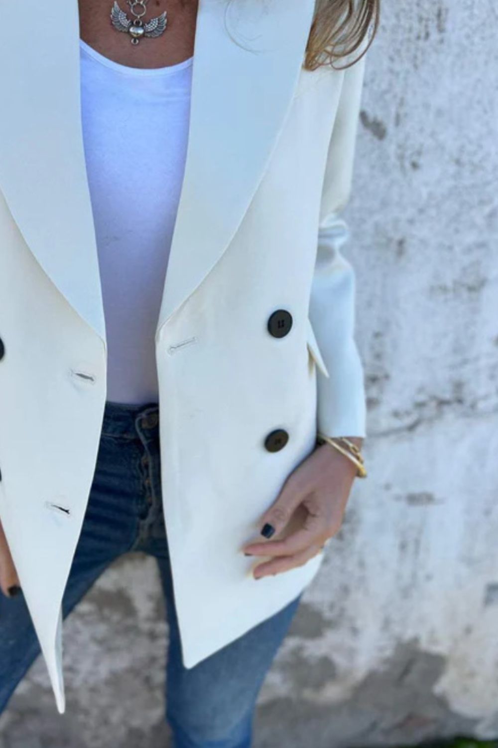 She Wears Glory “Mantled with Grace” Full-Length Collared Blaze - She Wears Glory Beverly Hills
