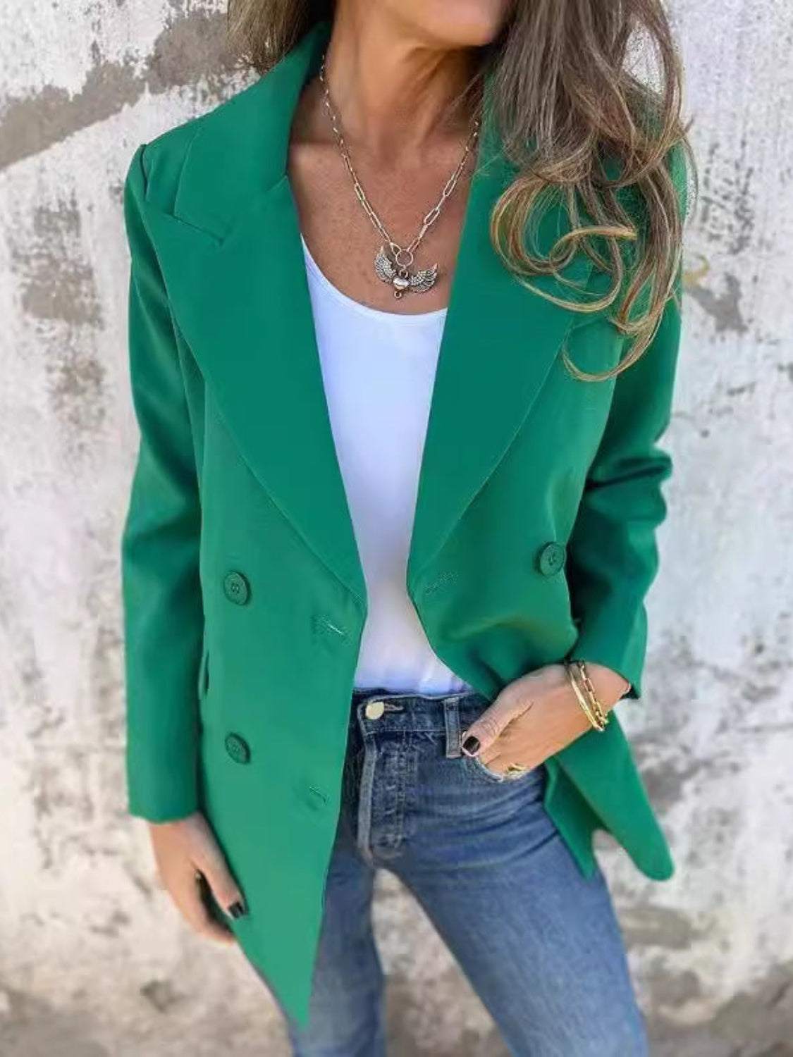 She Wears Glory “Mantled with Grace” Full-Length Collared Blaze - She Wears Glory Beverly Hills