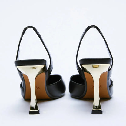 She Wears Glory™ Leather Point Toe Stiletto Heel Pumps - She Wears Glory Beverly Hills