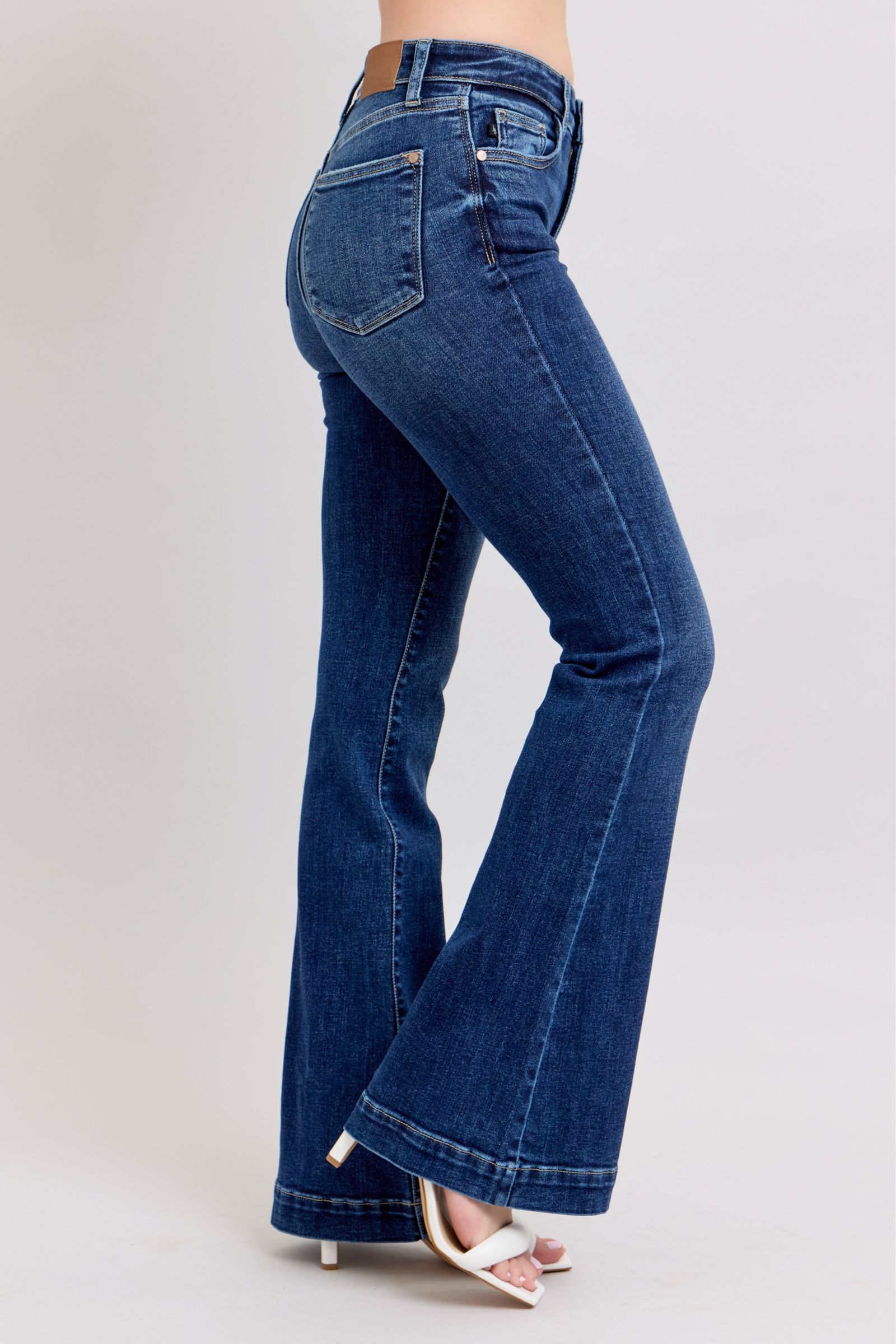 She Wears Glory™ “Covenant Confidence” High-Rise Flare Jeans with Pockets - She Wears Glory Beverly Hills
