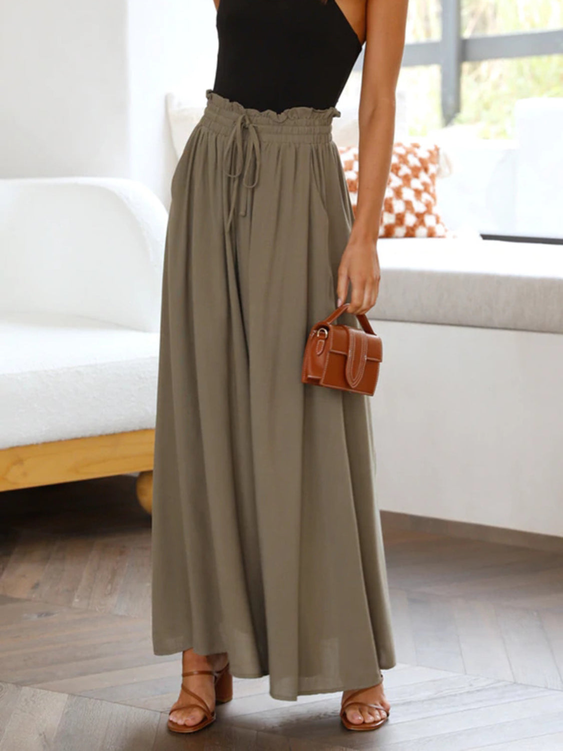She Wears Glory™ “Grace in Motion” Wide Leg Pants with Pockets - She Wears Glory Beverly Hills