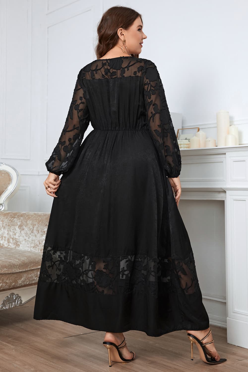 She Wears Glory™ “Royal Calling” Plus Size Embroidered Long Sleeve Maxi Dress - She Wears Glory Beverly Hills