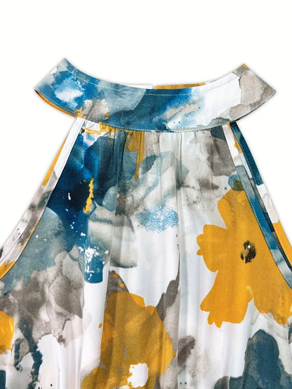 She Wears Glory “Elisheba” Tiered Mock Neck Sleeveless Dress - She Wears Glory Beverly Hills