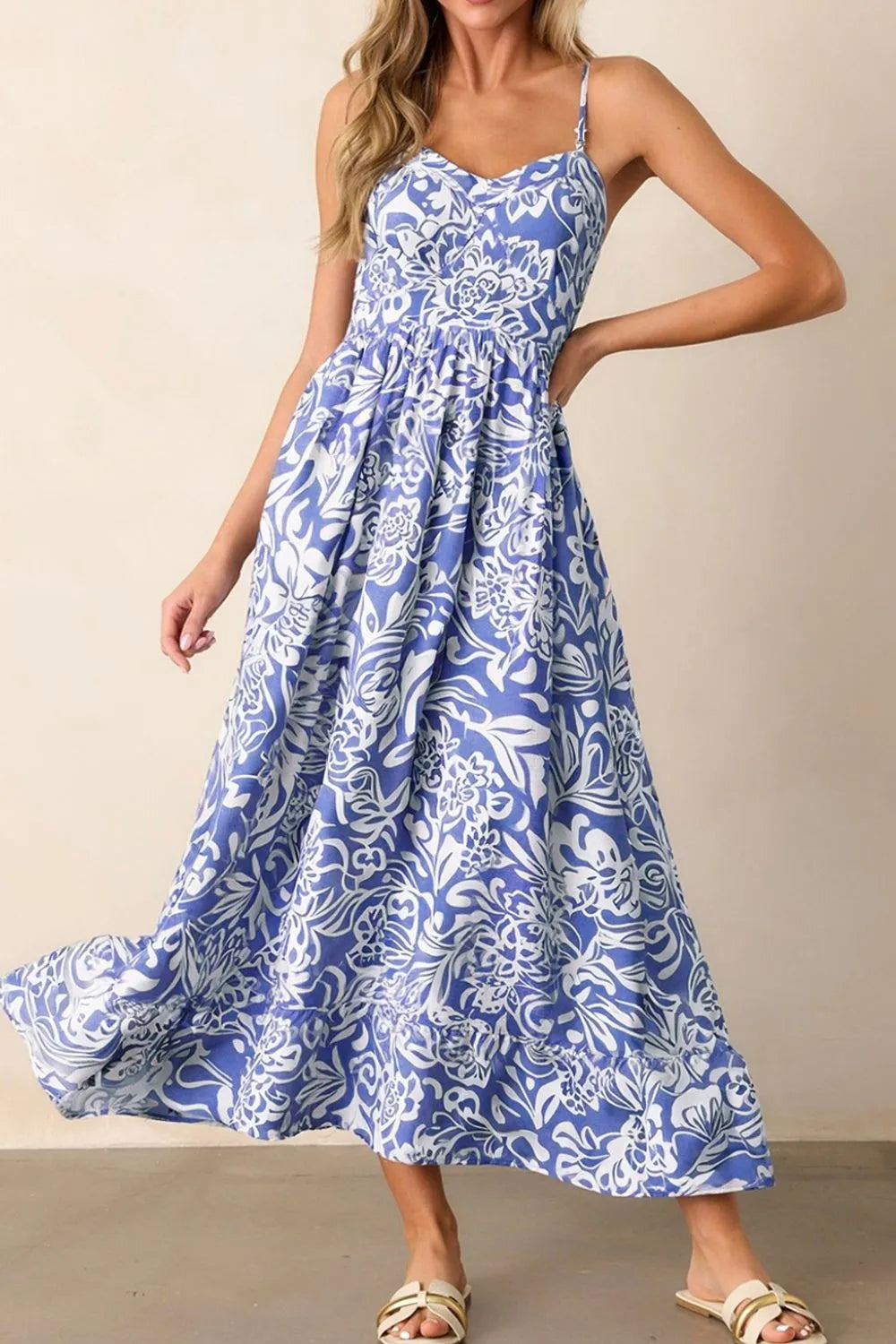 She Wears Glory “Hannah” Floral High Waist Dress - She Wears Glory Beverly Hills