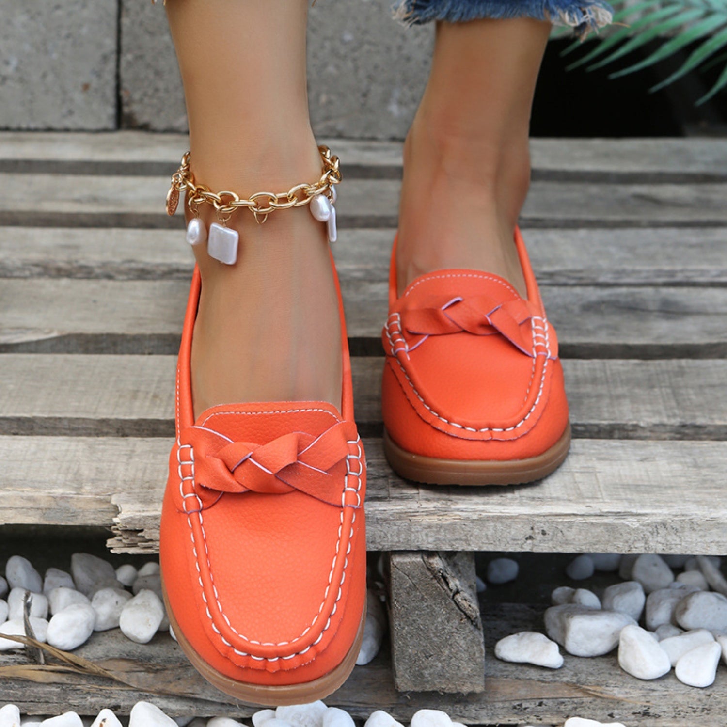 She Wears Glory™ — Divine Weave Wedge Heeled Loafers - She Wears Glory Beverly Hills