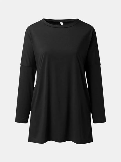 She Wears Glory™ Full Size Round Neck Long Sleeve T-Shirt - She Wears Glory Beverly Hills