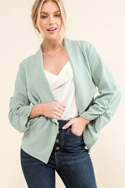 She Wears Glory “Ready in Season” Stretch Open-Front Blazer - She Wears Glory Beverly Hills