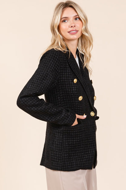She Wears Glory “Composed in Covenant” Plaid Double-Breasted Blazer - She Wears Glory Beverly Hills