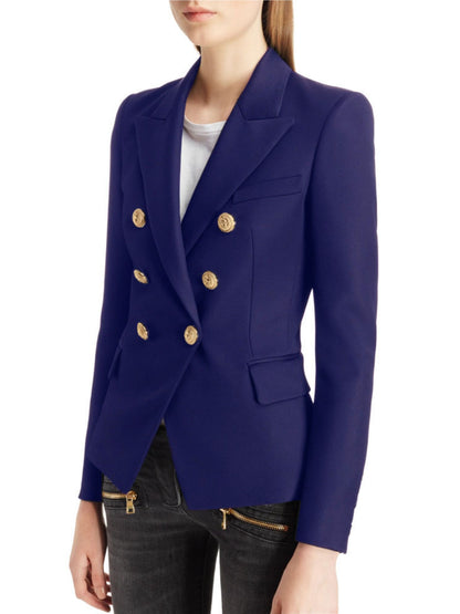 She Wears Glory “Established in Grace” Lapel Collar Buttoned Blazer - She Wears Glory Beverly Hills
