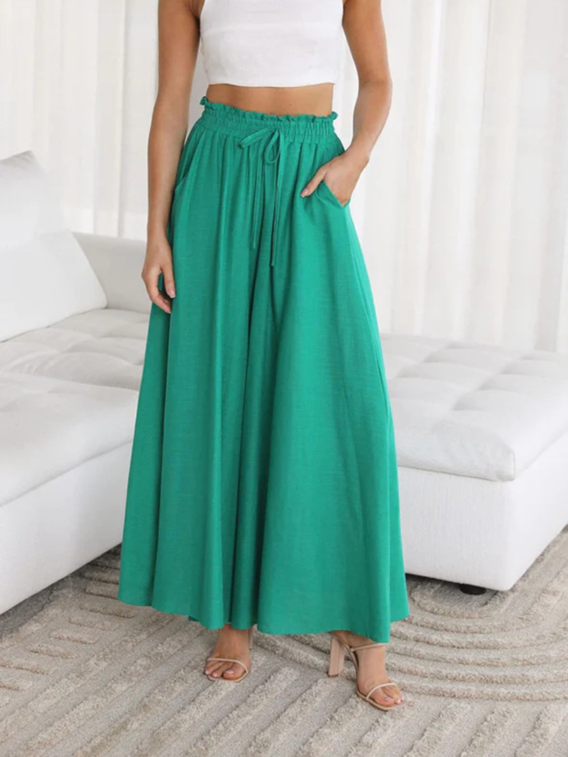 She Wears Glory™ “Grace in Motion” Wide Leg Pants with Pockets - She Wears Glory Beverly Hills