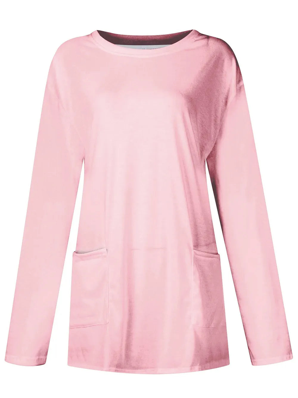 She Wears Glory™ Full Size Pocketed Round Neck Long Sleeve T-Shirt - She Wears Glory Beverly Hills