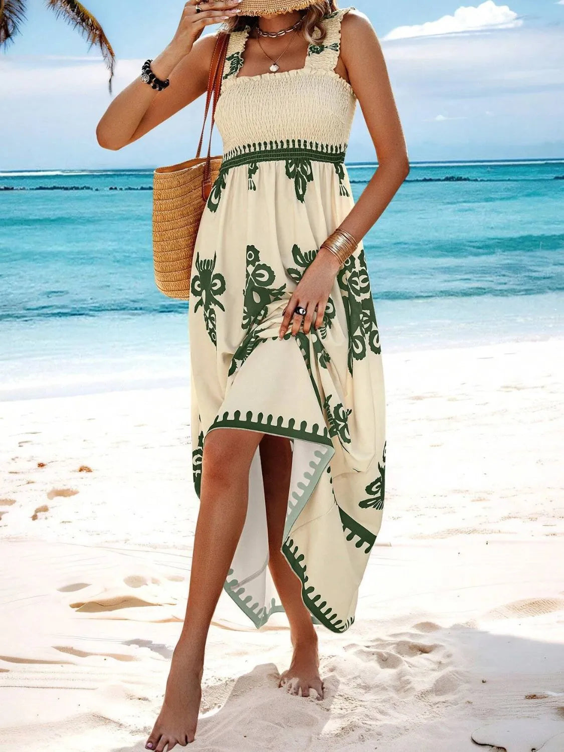 She Wears Glory “Clothed in Praise” Smocked Wide Strap Maxi Dress - She Wears Glory Beverly Hills