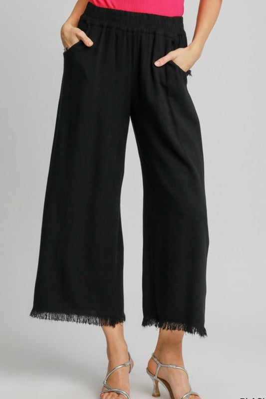 She Wears Glory™ “Hannah’s Journey” Linen Blend Wide-Leg Pants - She Wears Glory Beverly Hills