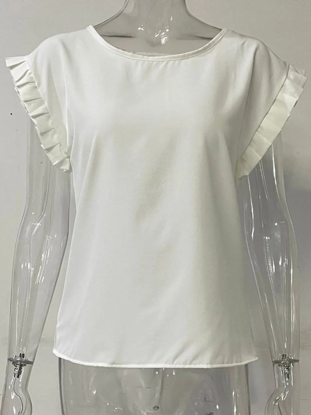 She Wears Glory™ — Radiant & Ready Ruffled Cap Sleeve Blouse - She Wears Glory Beverly Hills