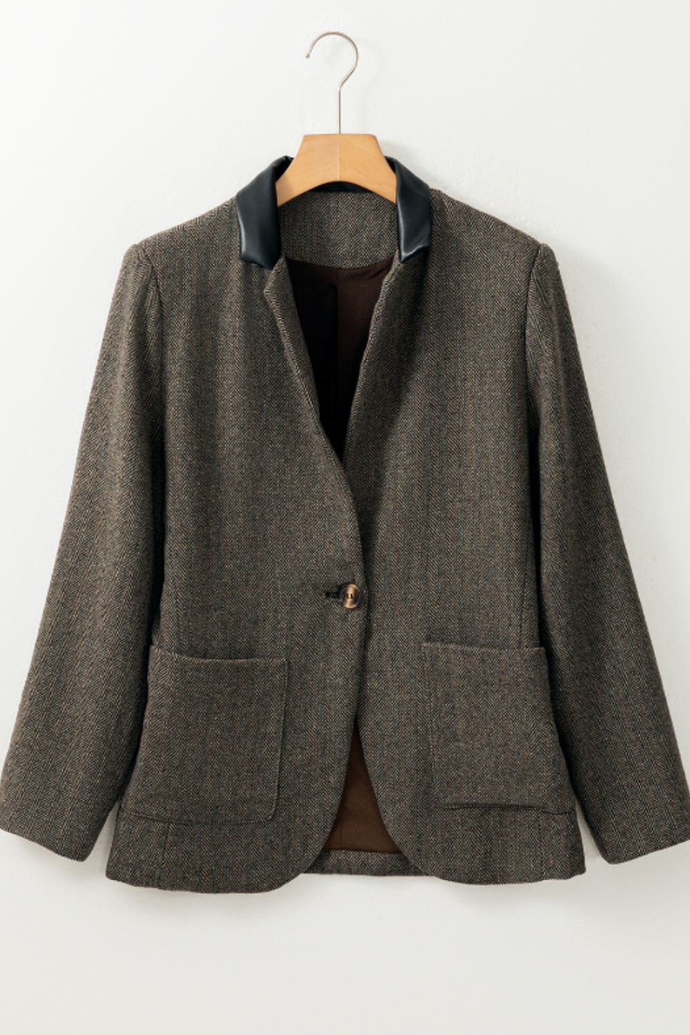 She Wears Glory “Rooted in Grace” Pocketed Buttoned Long Sleeve Blazer - She Wears Glory Beverly Hills