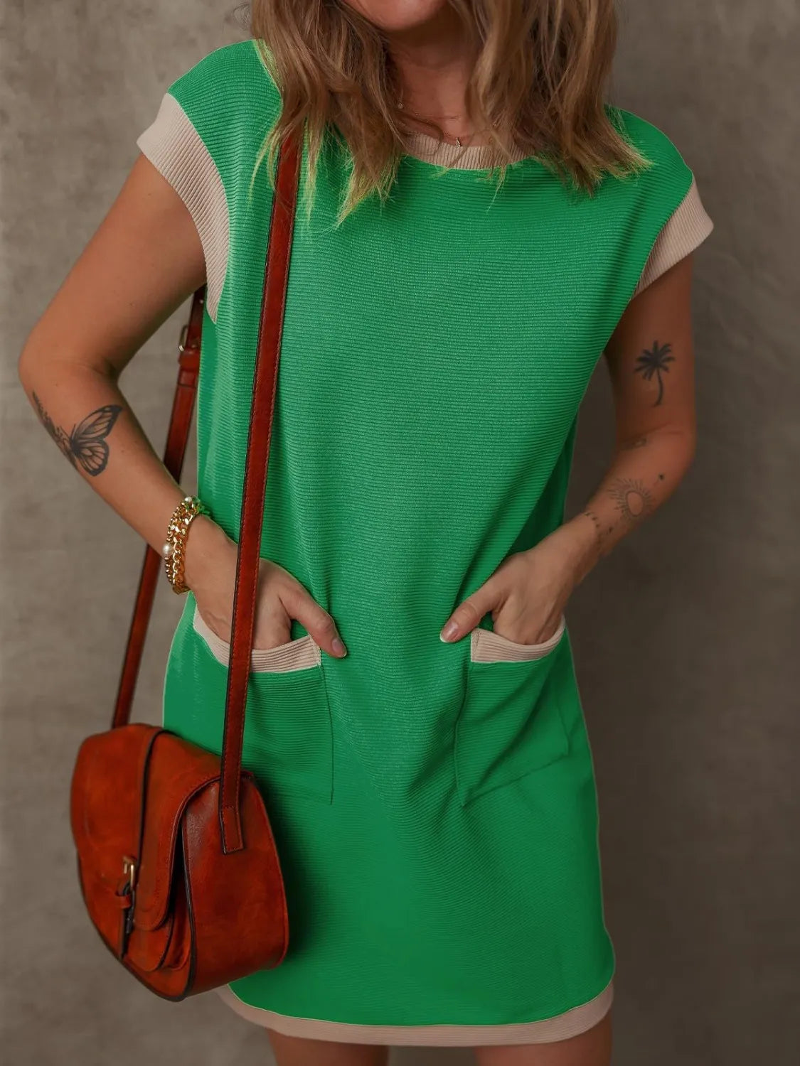 She Wears Glory™ Cap Sleeve Pocket Dress – Simple in Form, Royal in Purpose - She Wears Glory Beverly Hills