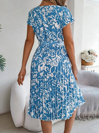 She Wears Glory “Leah’s Promise” Pleated Tie-Waist Dress - She Wears Glory Beverly Hills
