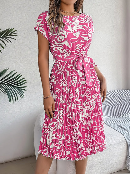 She Wears Glory “Leah’s Promise” Pleated Tie-Waist Dress - She Wears Glory Beverly Hills