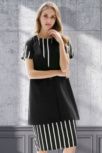 She Wears Glory™ One-Button Sleeveless Longline Blazer - She Wears Glory Beverly Hills