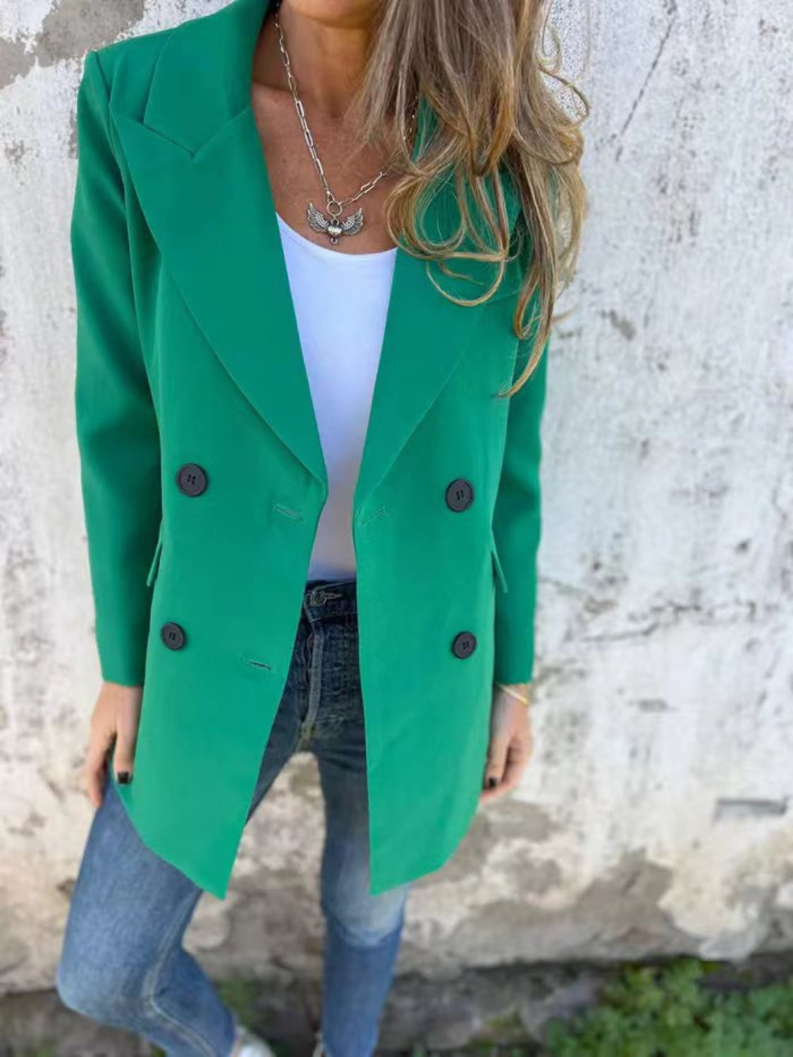 She Wears Glory “Mantled with Grace” Full-Length Collared Blaze - She Wears Glory Beverly Hills