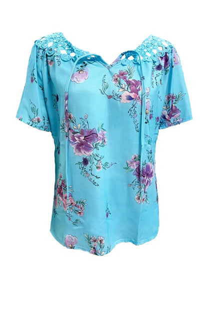 She Wears Glory™ — Called & Confident Printed Tie Neck Blouse - She Wears Glory Beverly Hills