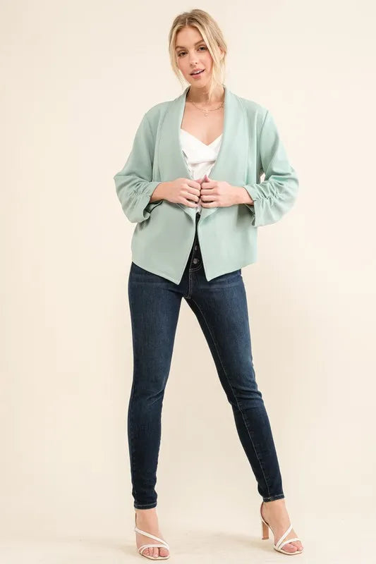 She Wears Glory “Ready in Season” Stretch Open-Front Blazer - She Wears Glory Beverly Hills