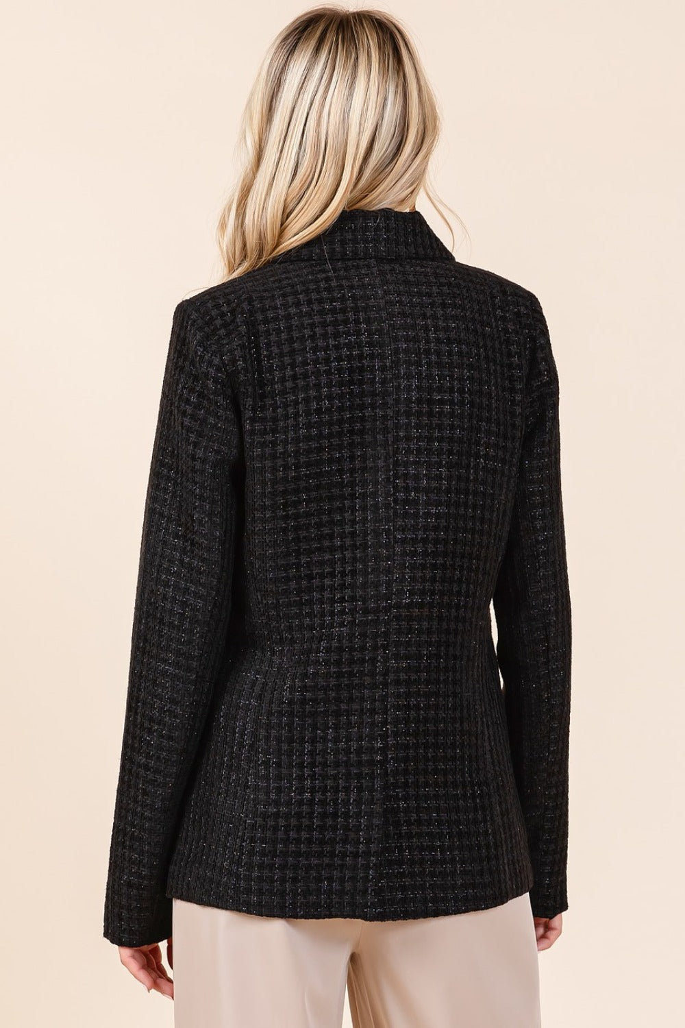 She Wears Glory “Composed in Covenant” Plaid Double-Breasted Blazer - She Wears Glory Beverly Hills