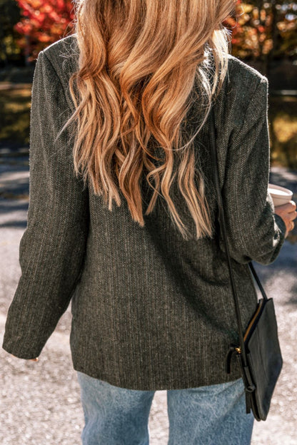 She Wears Glory “Rooted in Grace” Pocketed Buttoned Long Sleeve Blazer - She Wears Glory Beverly Hills