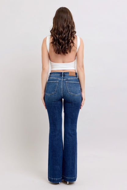 She Wears Glory™ “Covenant Confidence” High-Rise Flare Jeans with Pockets - She Wears Glory Beverly Hills