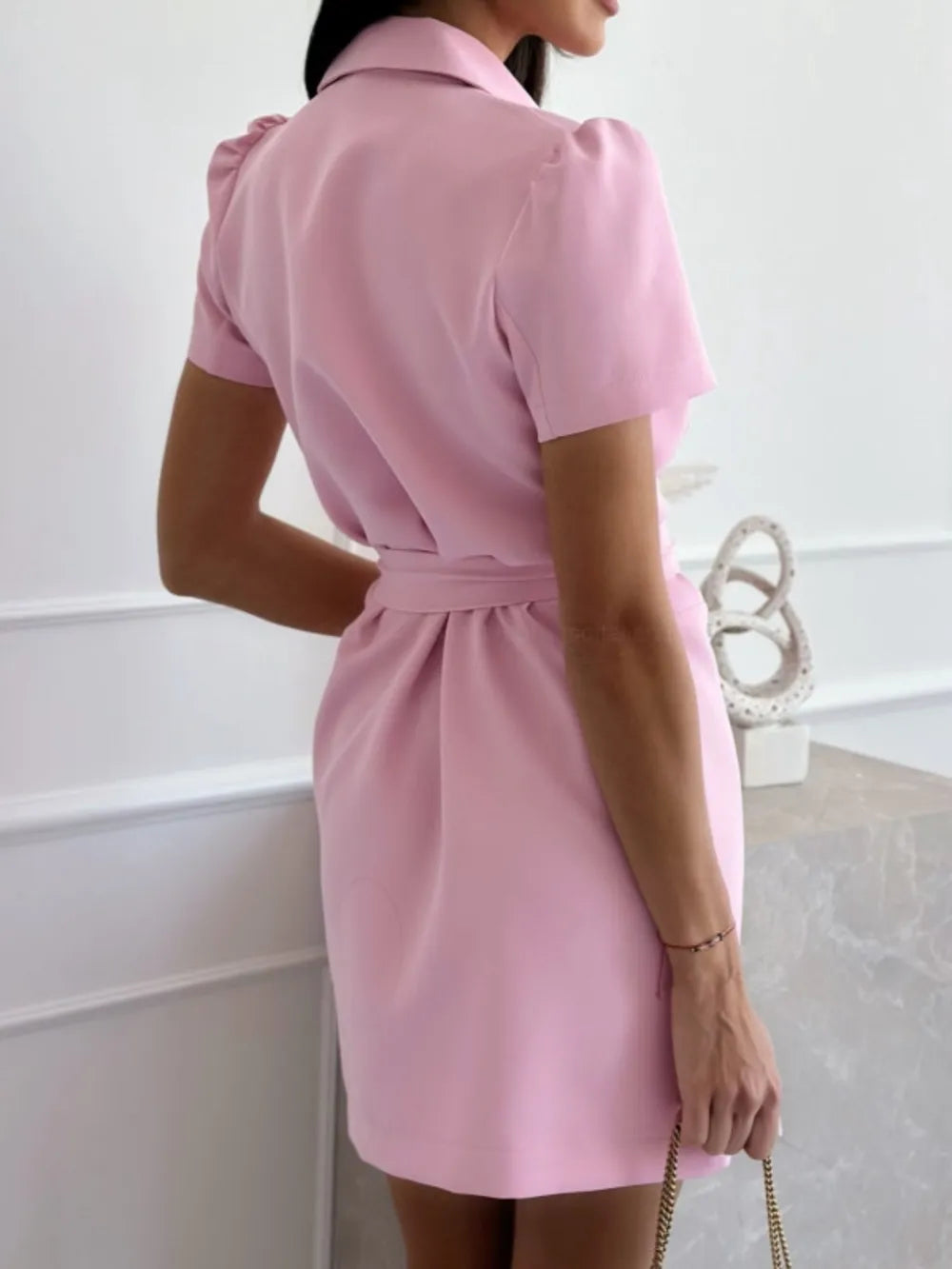 She Wears Glory™ Rebekah Tie-Waist Blessing Dress in Soft Rose - She Wears Glory Beverly Hills