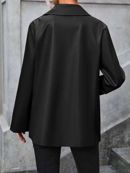 She Wears Glory “Covered in Calling” Collared Pocketed Button-Up Blazer - She Wears Glory Beverly Hills