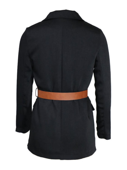 She Wears Glory “Anchored in Honor” Buttoned Lapel Collar Blazer - She Wears Glory Beverly Hills