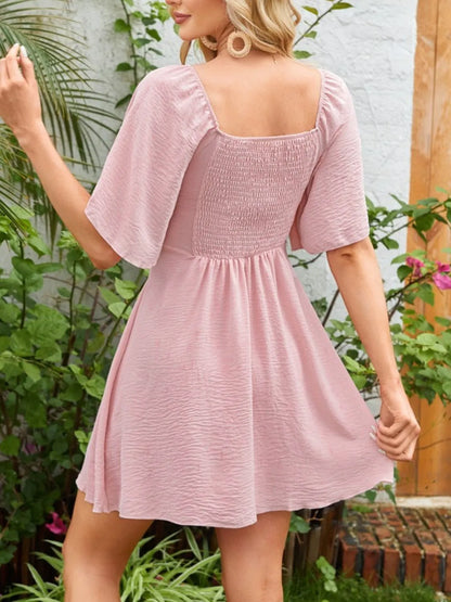 She Wears Glory™ Knotted Flutter Sleeve Dress – Soft to the Touch, Firm in the Faith - She Wears Glory Beverly Hills
