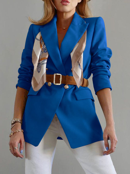 She Wears Glory “Anchored in Honor” Buttoned Lapel Collar Blazer - She Wears Glory Beverly Hills