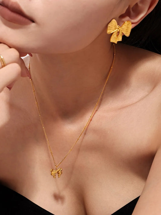 She Wears Glory™ Grace-Tied 2-Piece Bow Jewelry Set - She Wears Glory Beverly Hills